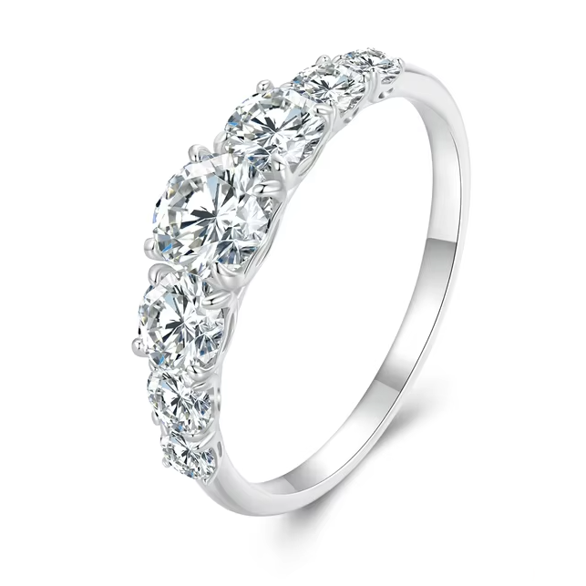 Delicate Moissanite Wedding Ring – D Color VVS1