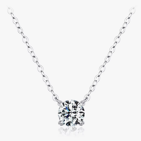 0.8 CT Moissanite Pendant Necklace - 925 Sterling Silver