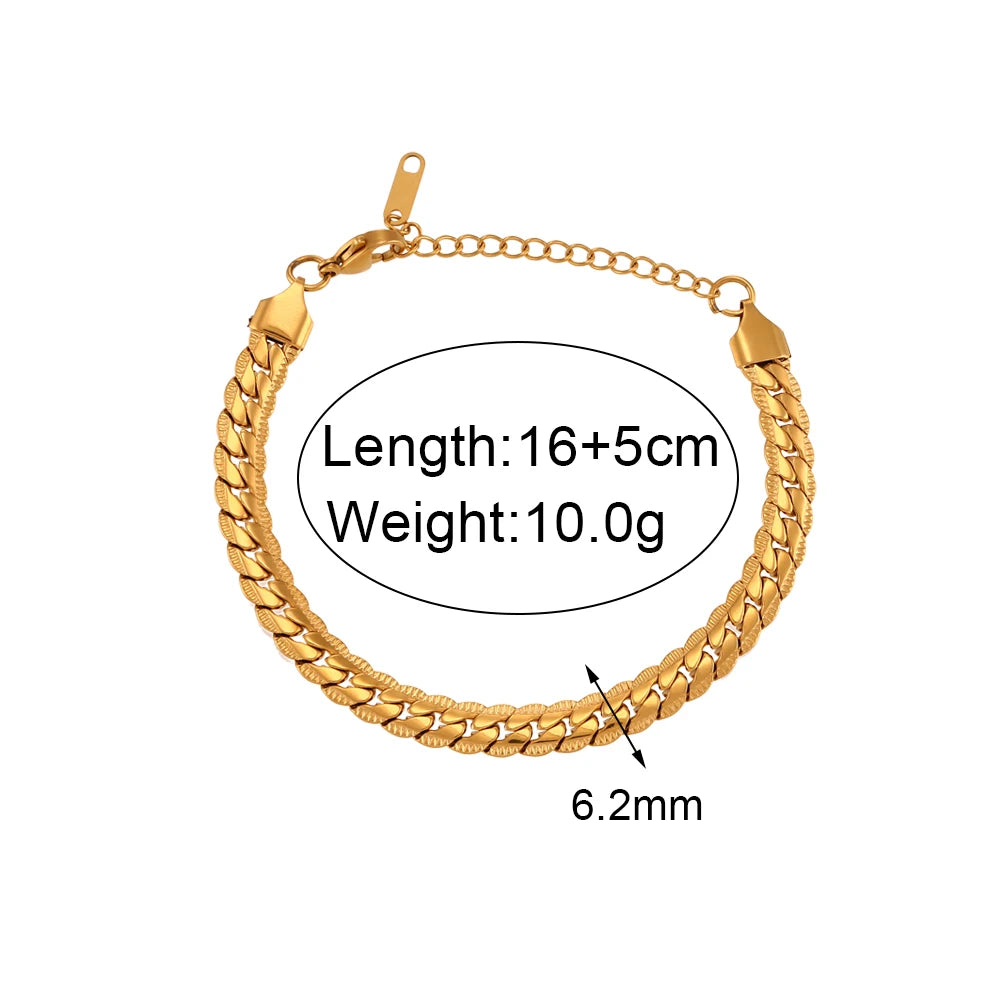 18k Gold Plated Cuban Chain Bracelets