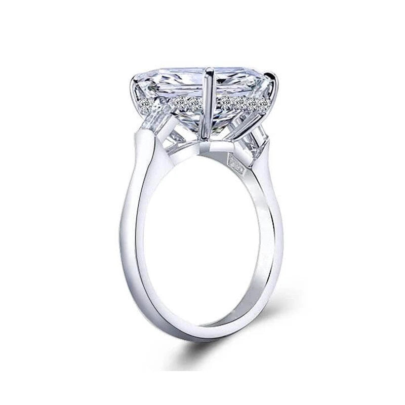 5 Carat Emerald Cut Moissanite Engagement Rings