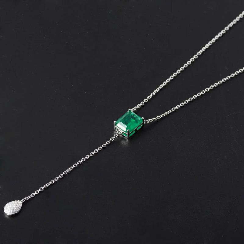 Lab Created Emerald Pendant Necklace