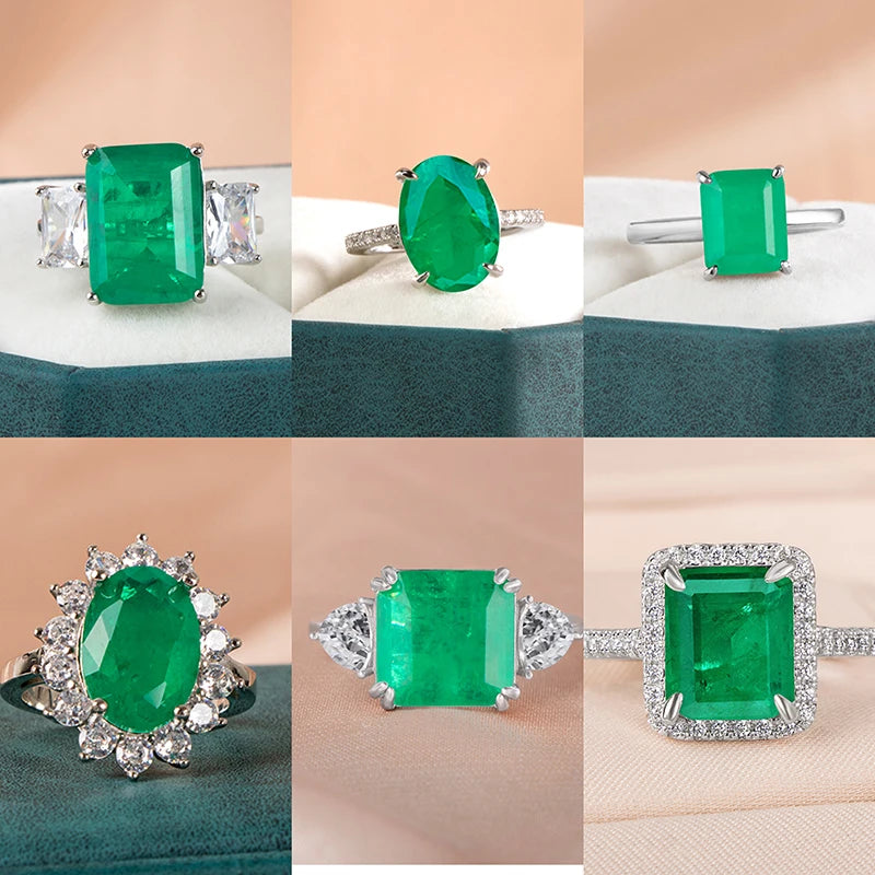 Green Zircon Emerald Ring - 925 Sterling