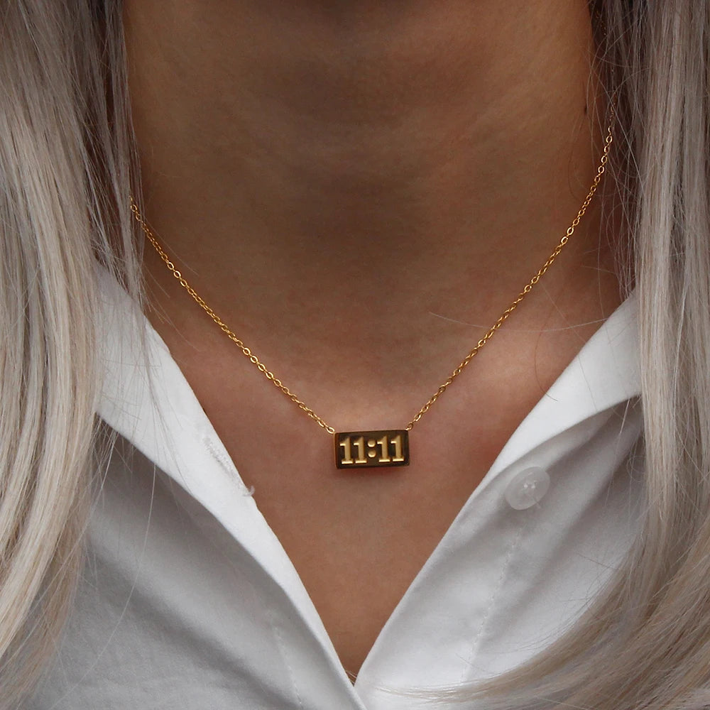 18K Gold Plated 11:11 Number Necklace