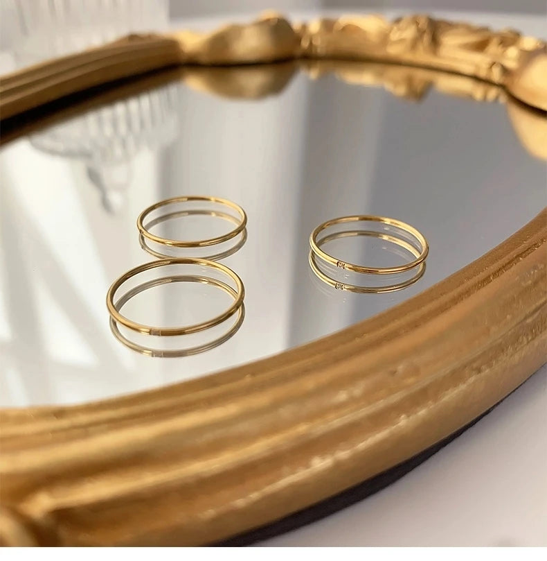 18k Gold Plated Minimalist Rings