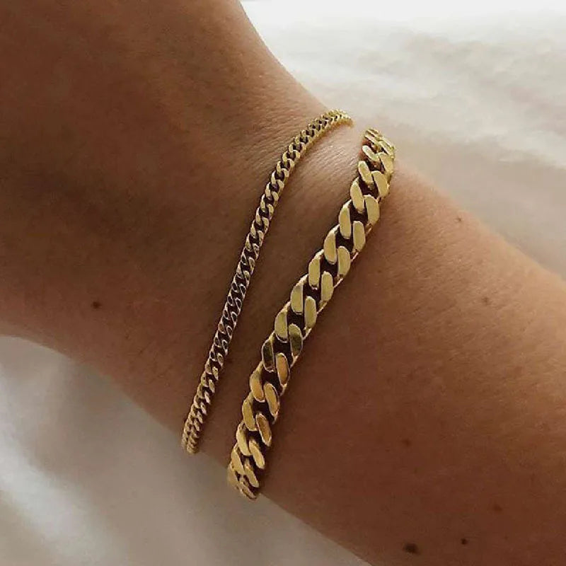 18k Gold Plated Cuban Chain Bracelets