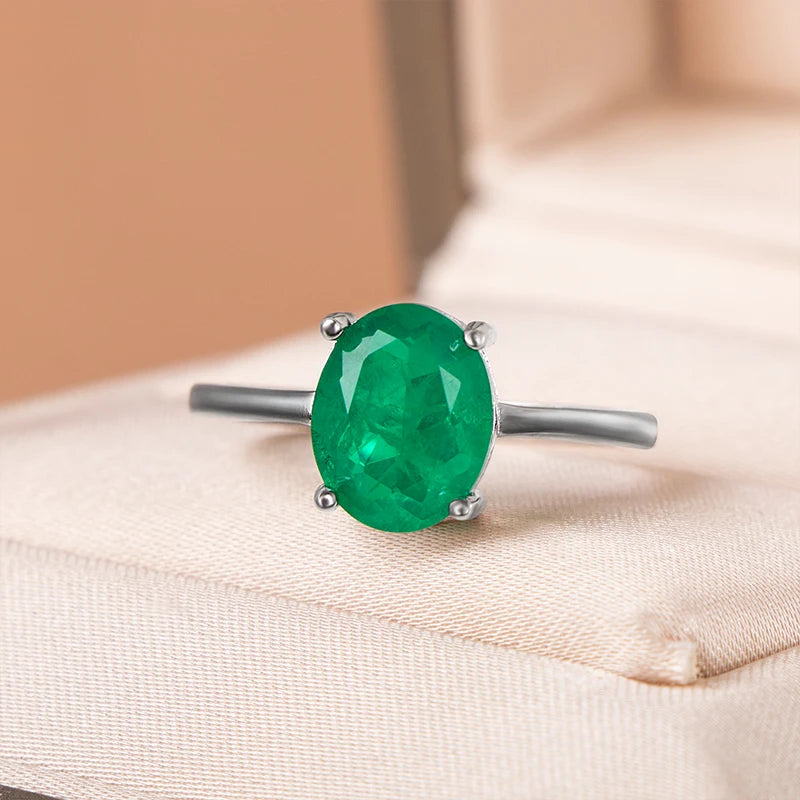 Green Zircon Emerald Ring - 925 Sterling