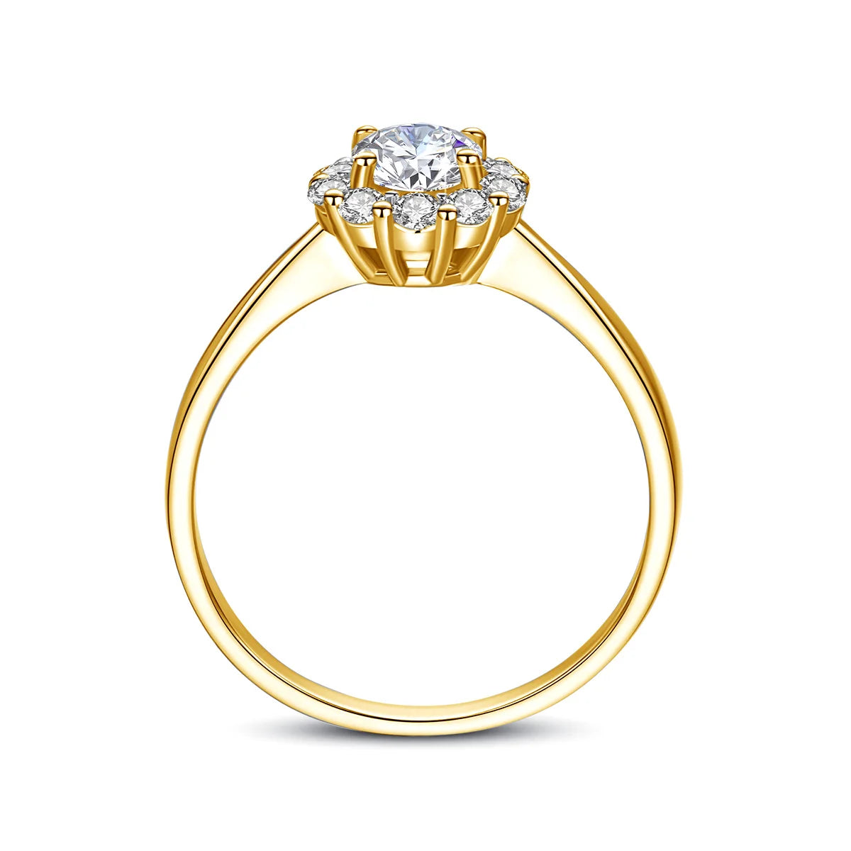 0.5 CT Moissanite Flower Ring - Gold Plated