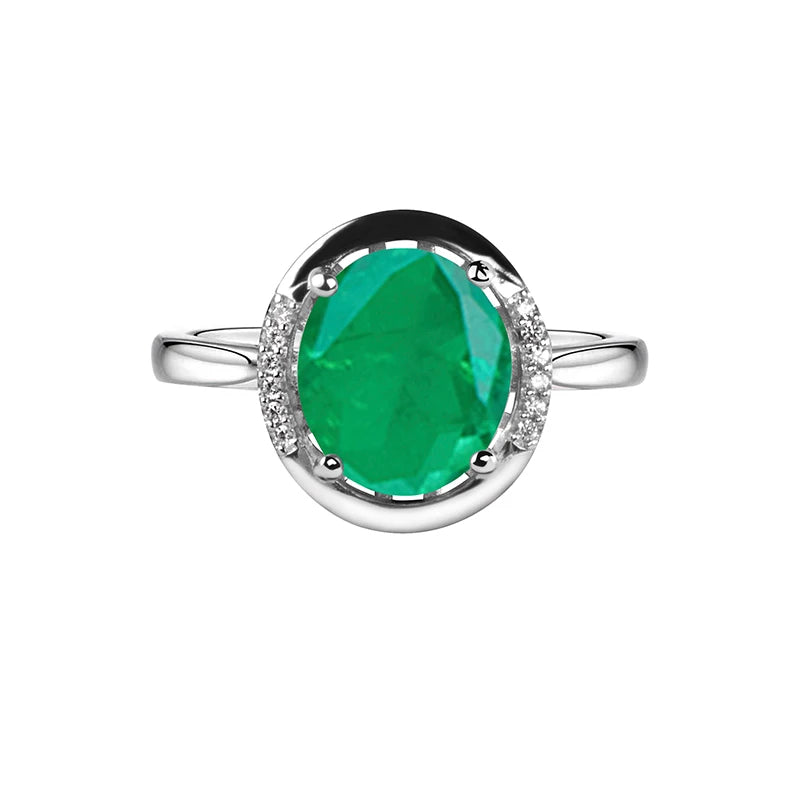 Green Zircon Emerald Ring - 925 Sterling