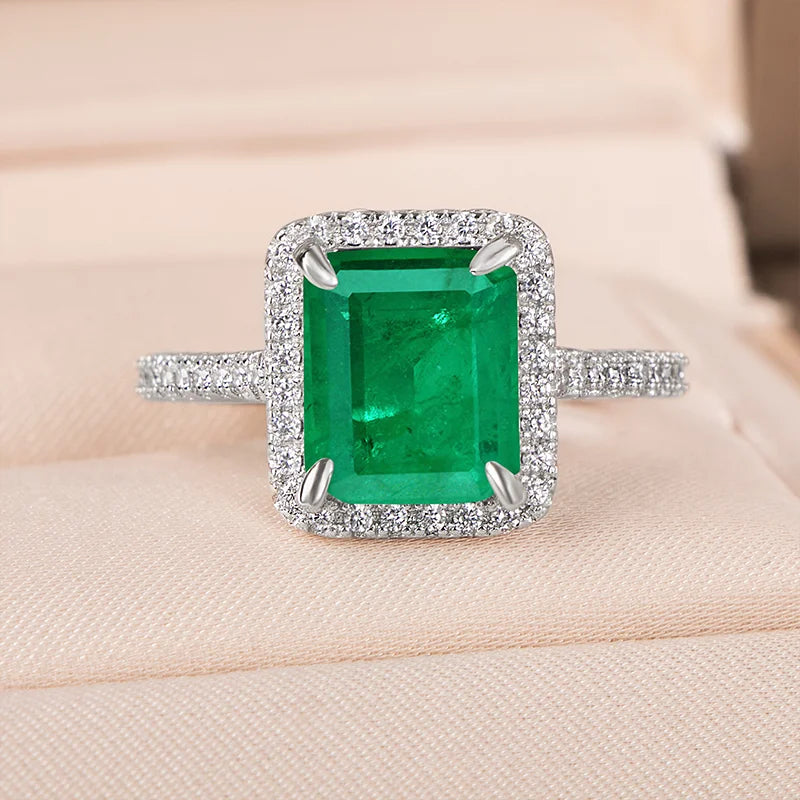 Green Zircon Emerald Ring - 925 Sterling