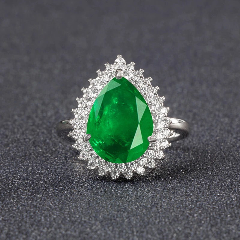 Green Zircon Emerald Ring - 925 Sterling