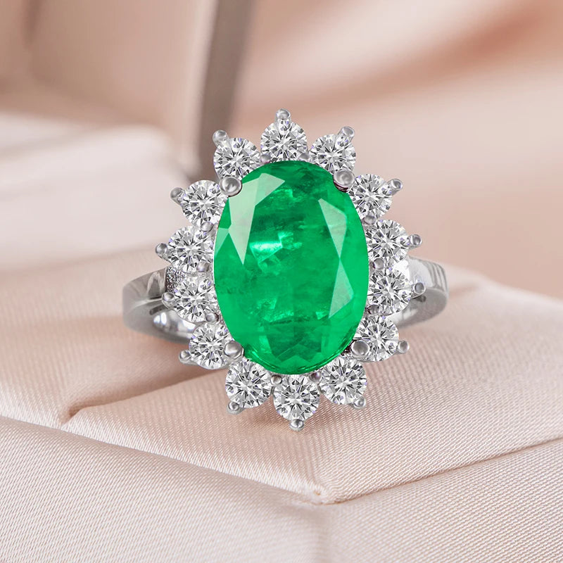 Green Zircon Emerald Ring - 925 Sterling