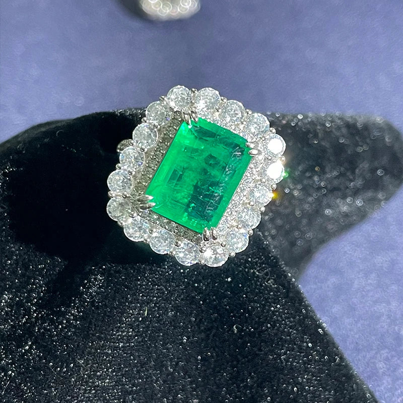 Green Zircon Emerald Ring - 925 Sterling