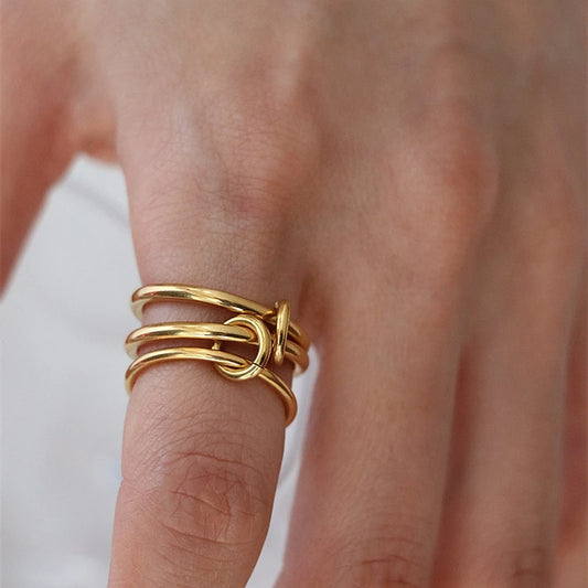 18K Gold Plated Multiple Layers Ring