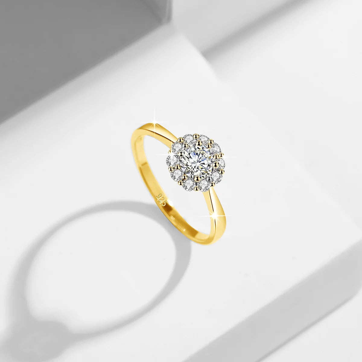 0.5 CT Moissanite Flower Ring - Gold Plated