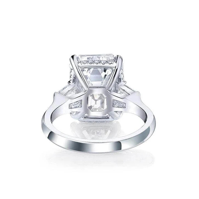 5 Carat Emerald Cut Moissanite Engagement Rings