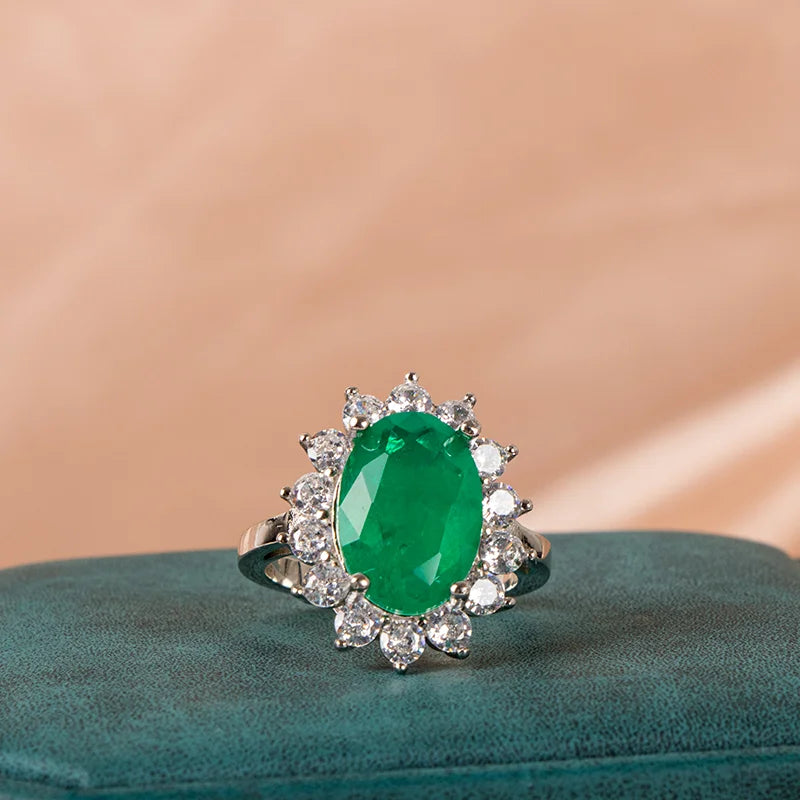 Green Zircon Emerald Ring - 925 Sterling