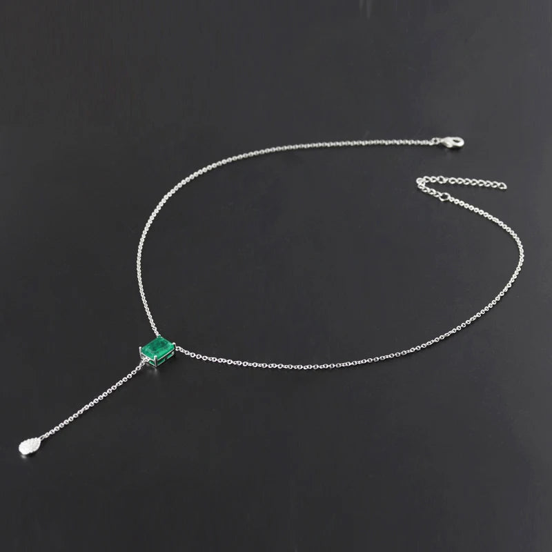 Lab Created Emerald Pendant Necklace