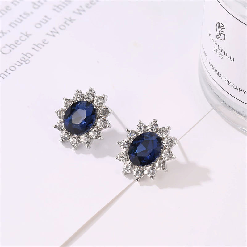 Simulated Sapphire Earring and Necklace Set