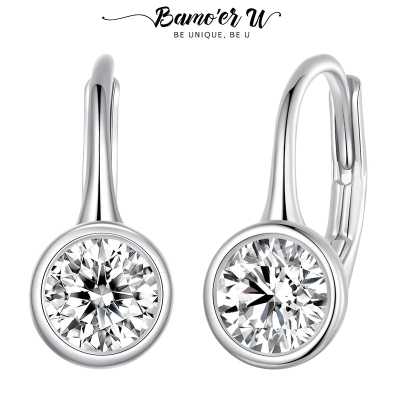 0.5CT Moissanite Bezel Hoop Earrings