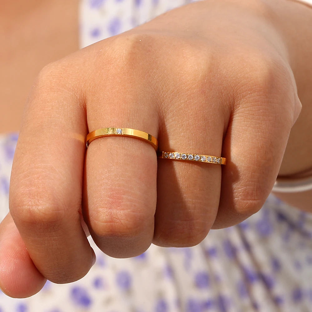 Thin Zircon Rings