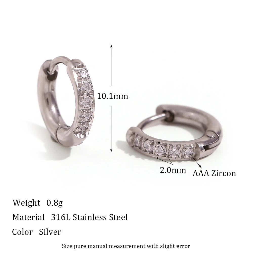 Cubic Zirconia Huggies Hoop Earrings