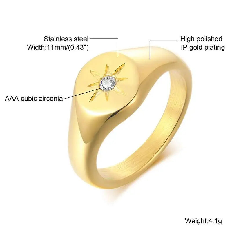 CZ Pinky Signet Ring