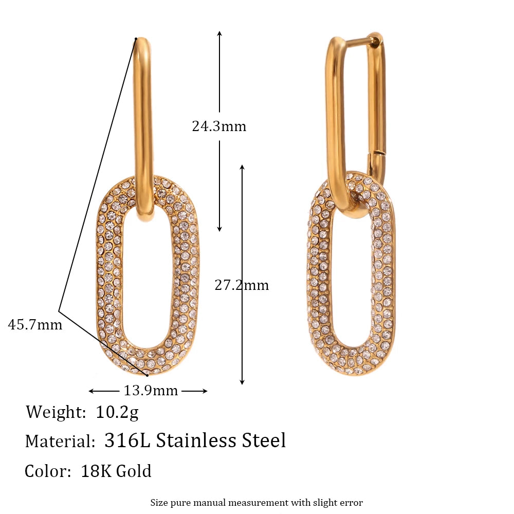 18K Gold Plated Zircon Earrings