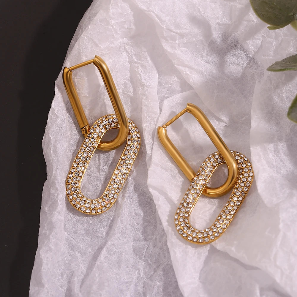 18K Gold Plated Zircon Earrings