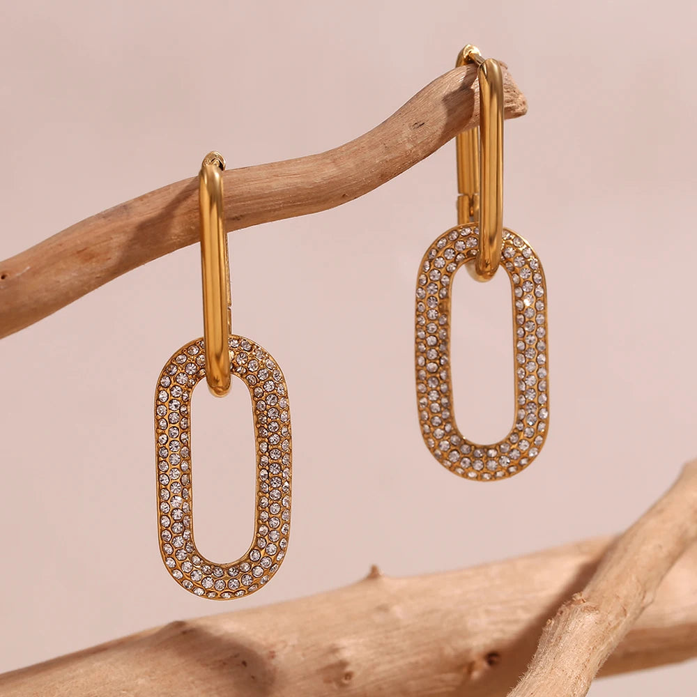 18K Gold Plated Zircon Earrings