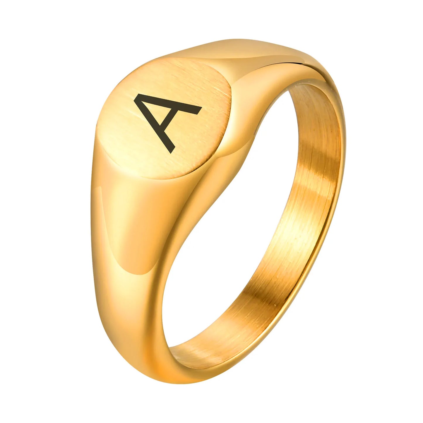 18K Gold Plated Engravable Signet Ring