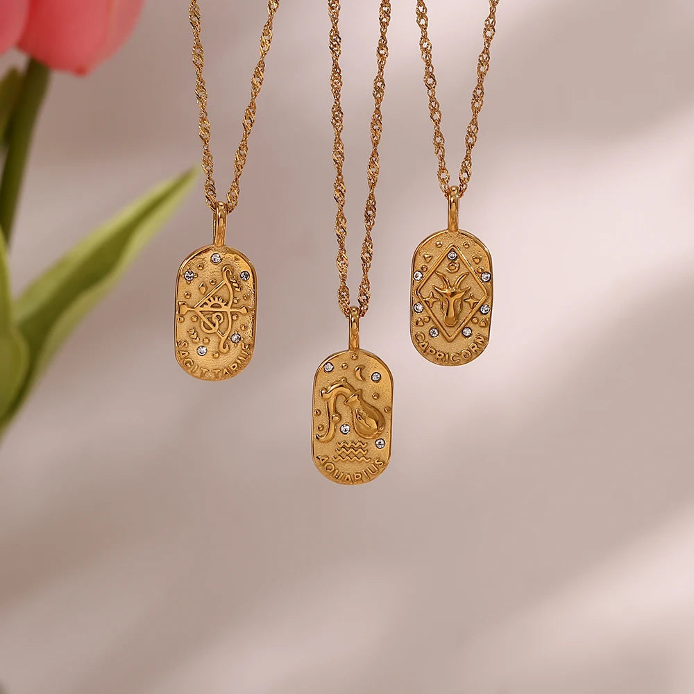 18k Gold Plated Zodiac Sign Necklaces