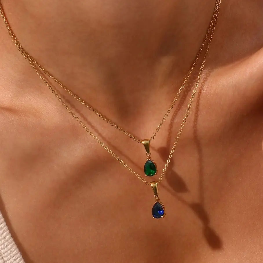 Gold Plated Crystal Pendant Necklace