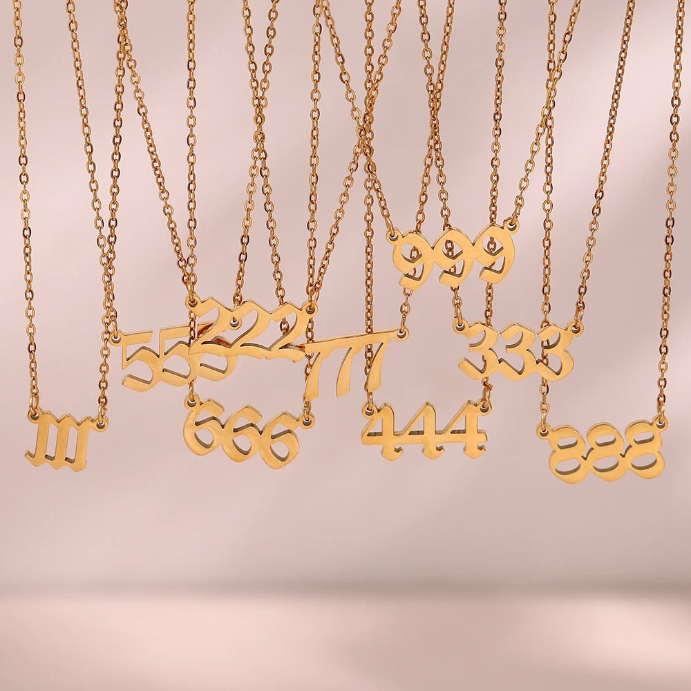 Gold Plated Angel Number Necklace