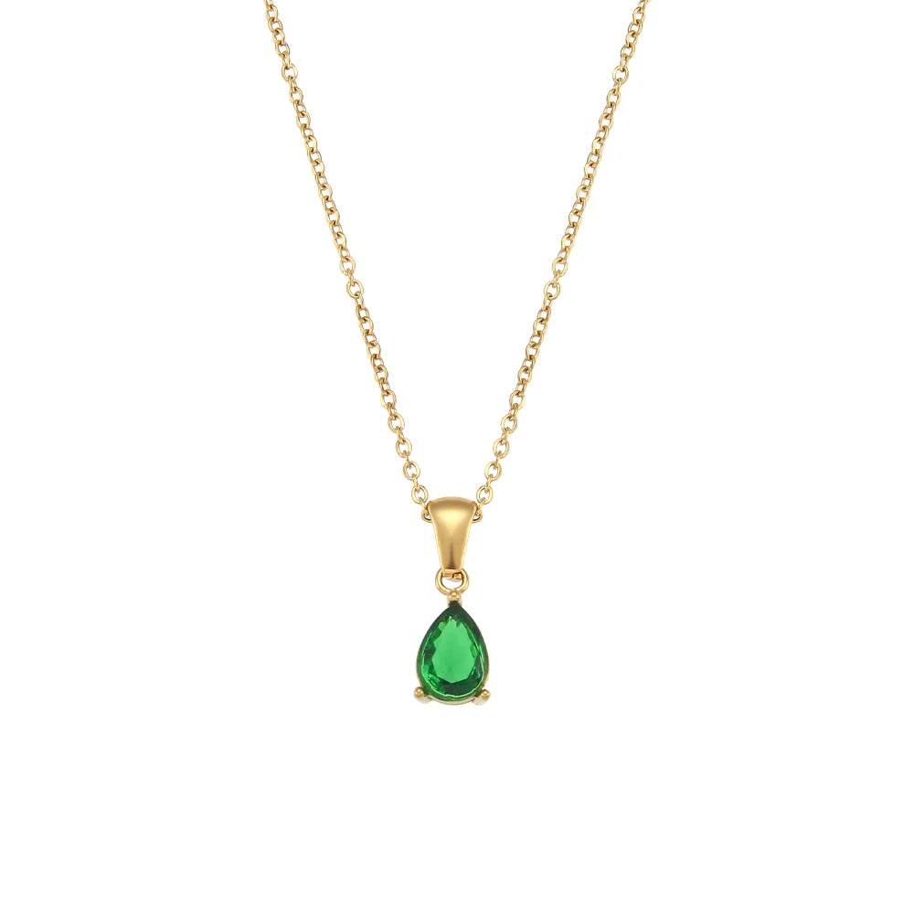 Gold Plated Crystal Pendant Necklace