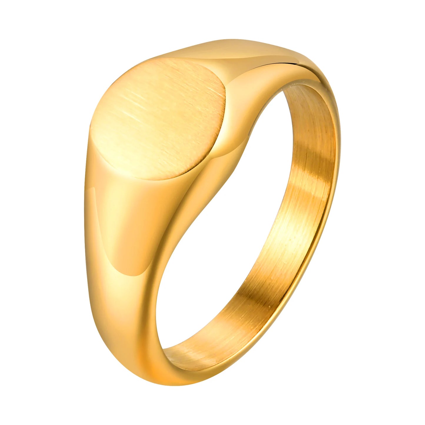 18K Gold Plated Engravable Signet Ring