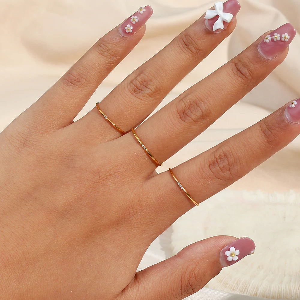 18k Gold Plated Minimalist Rings