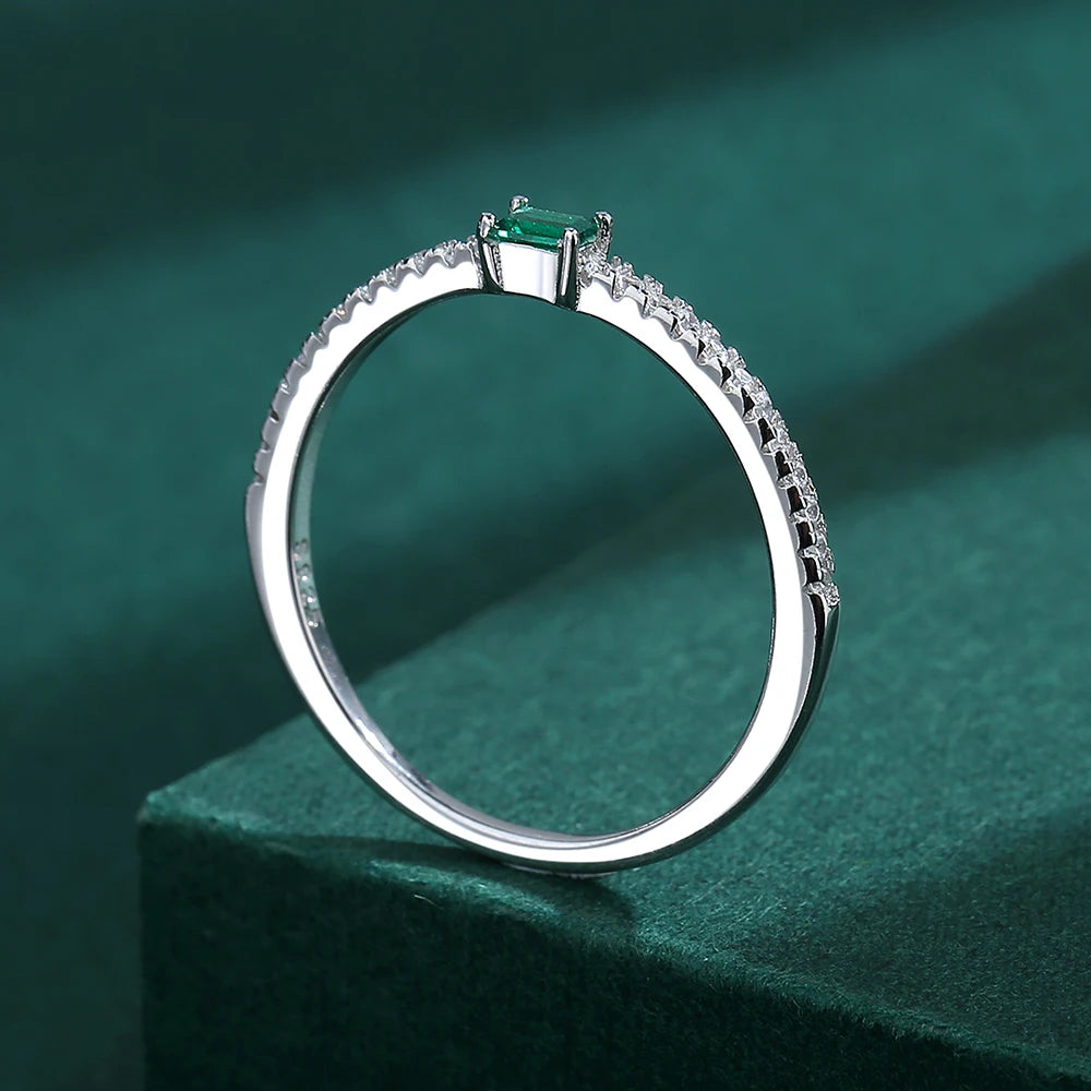 Stacking Emerald Ring with Diamonds