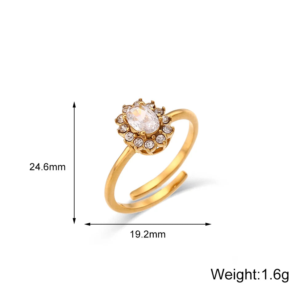 Oval Cubic Zirconia Ring