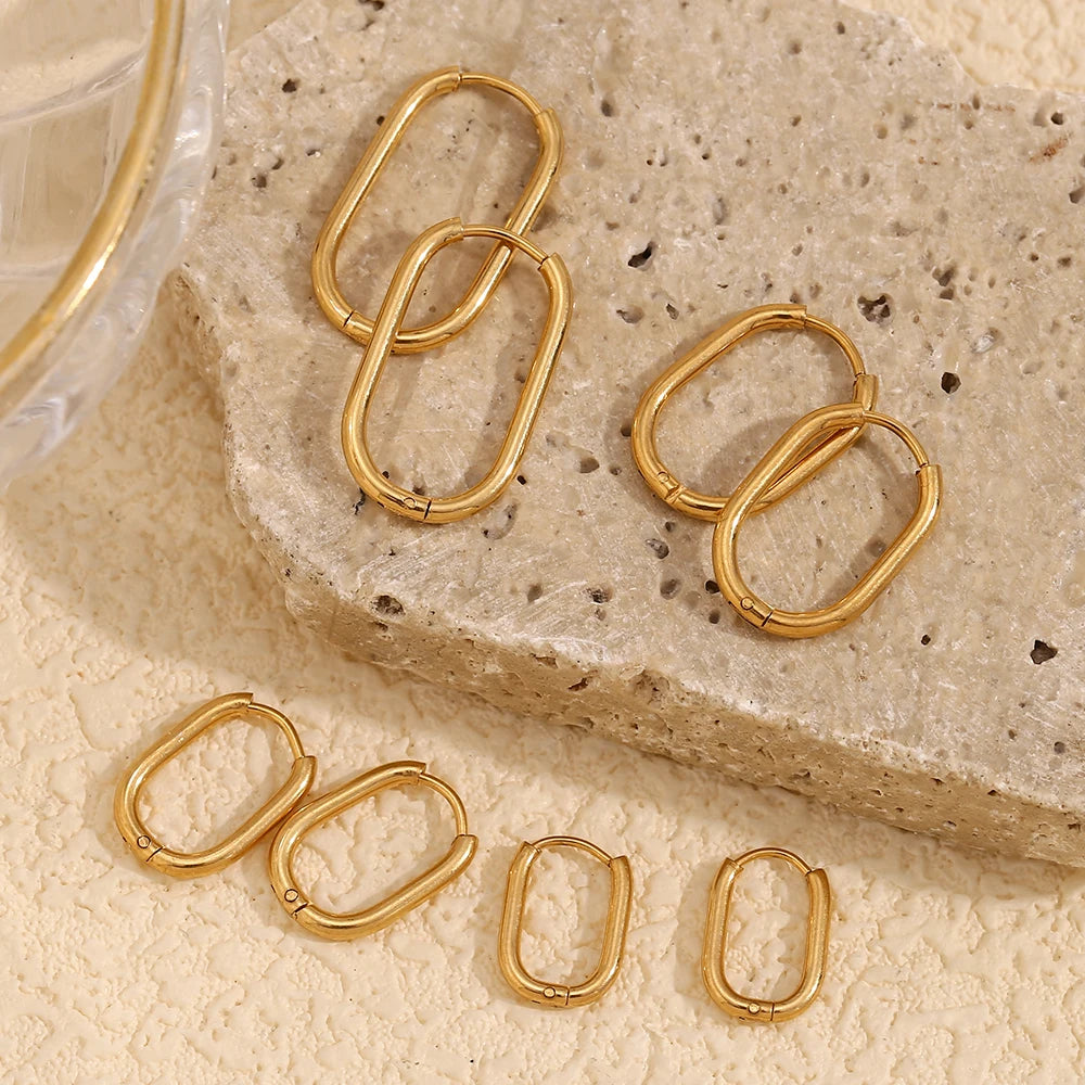 Waterproof Gold U-Shaped Earrings