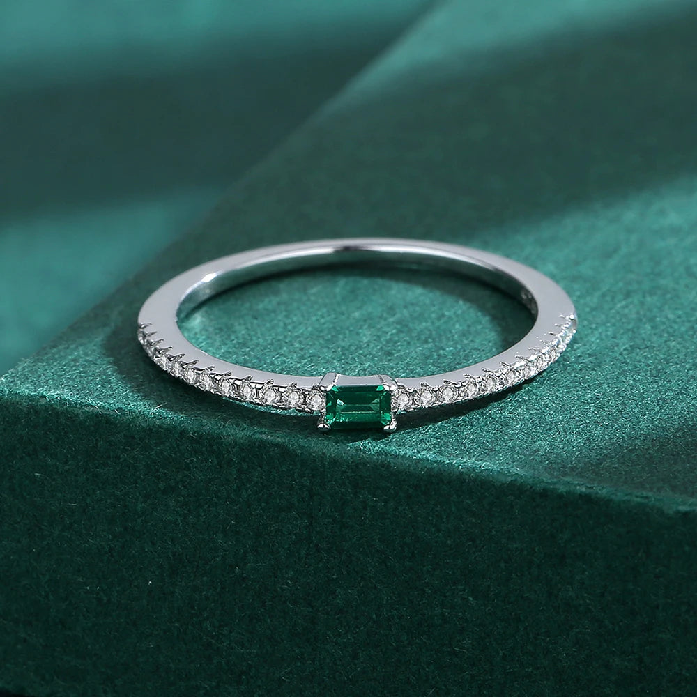 Stacking Emerald Ring with Diamonds