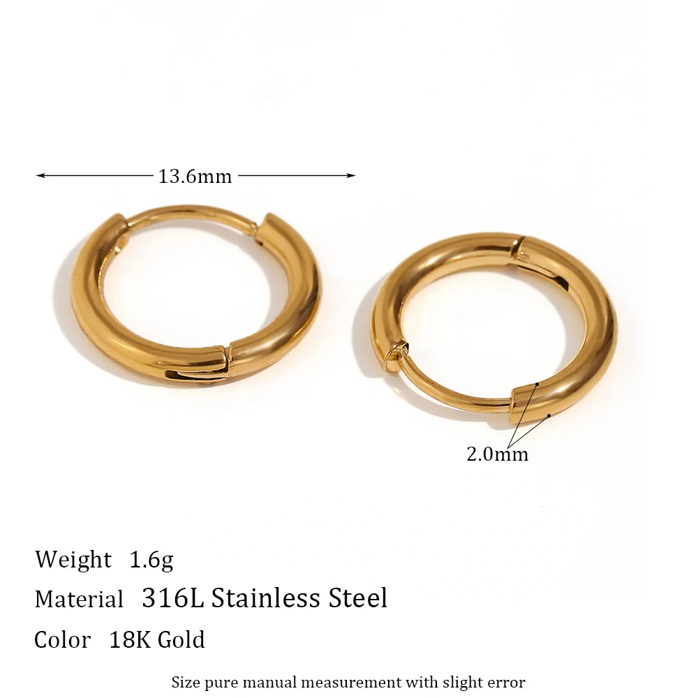 Gold Plated Small Hoop Huggies Earrings