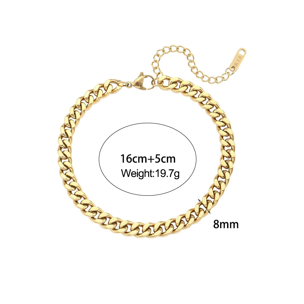 18k Gold Plated Cuban Chain Bracelets