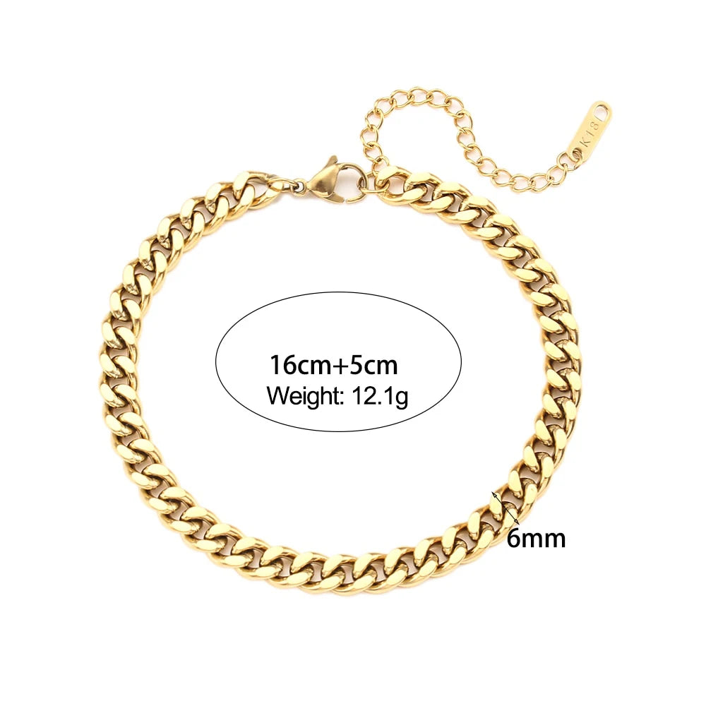 18k Gold Plated Cuban Chain Bracelets