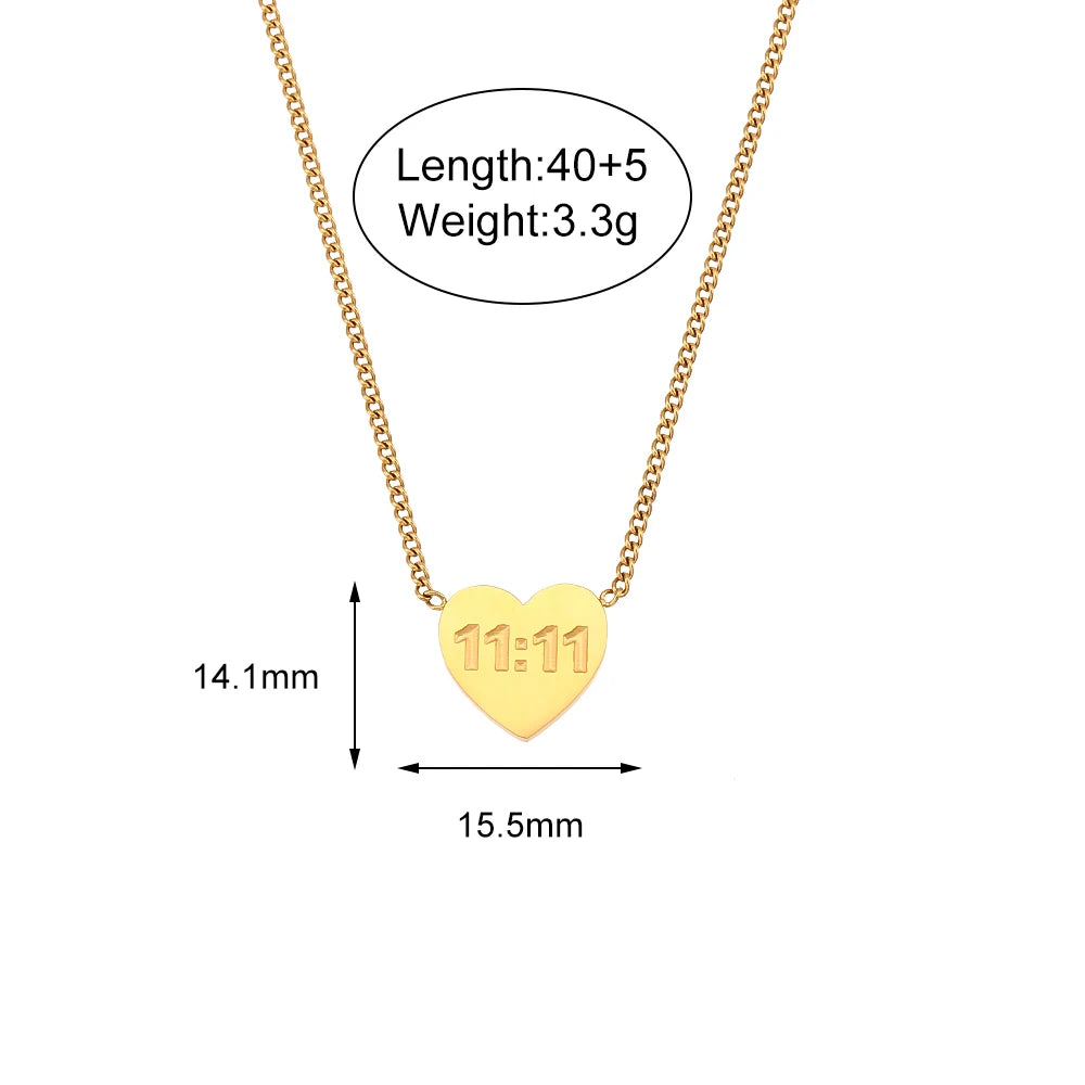 18K Gold Plated 11:11 Number Necklace