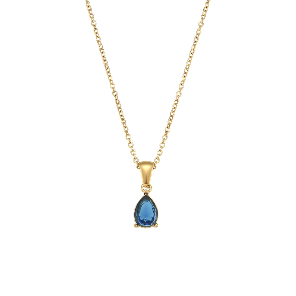 Gold Plated Crystal Pendant Necklace