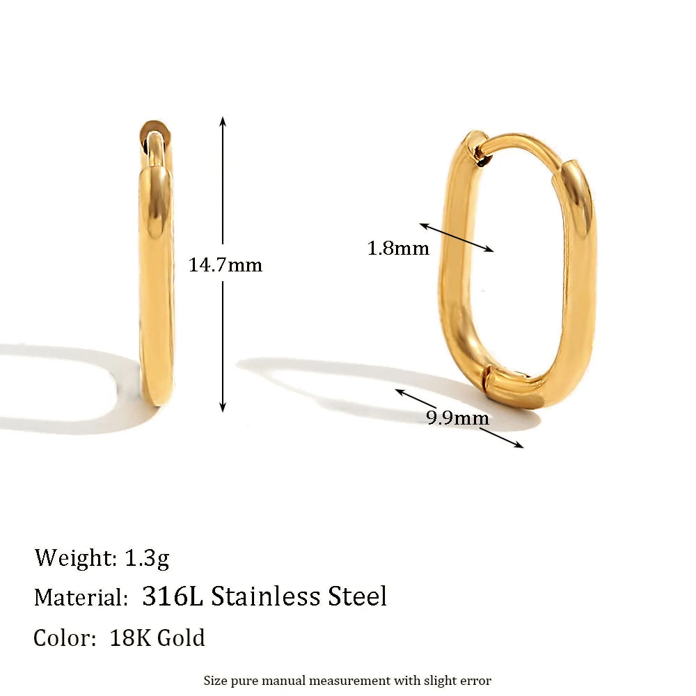 Waterproof Gold U-Shaped Earrings