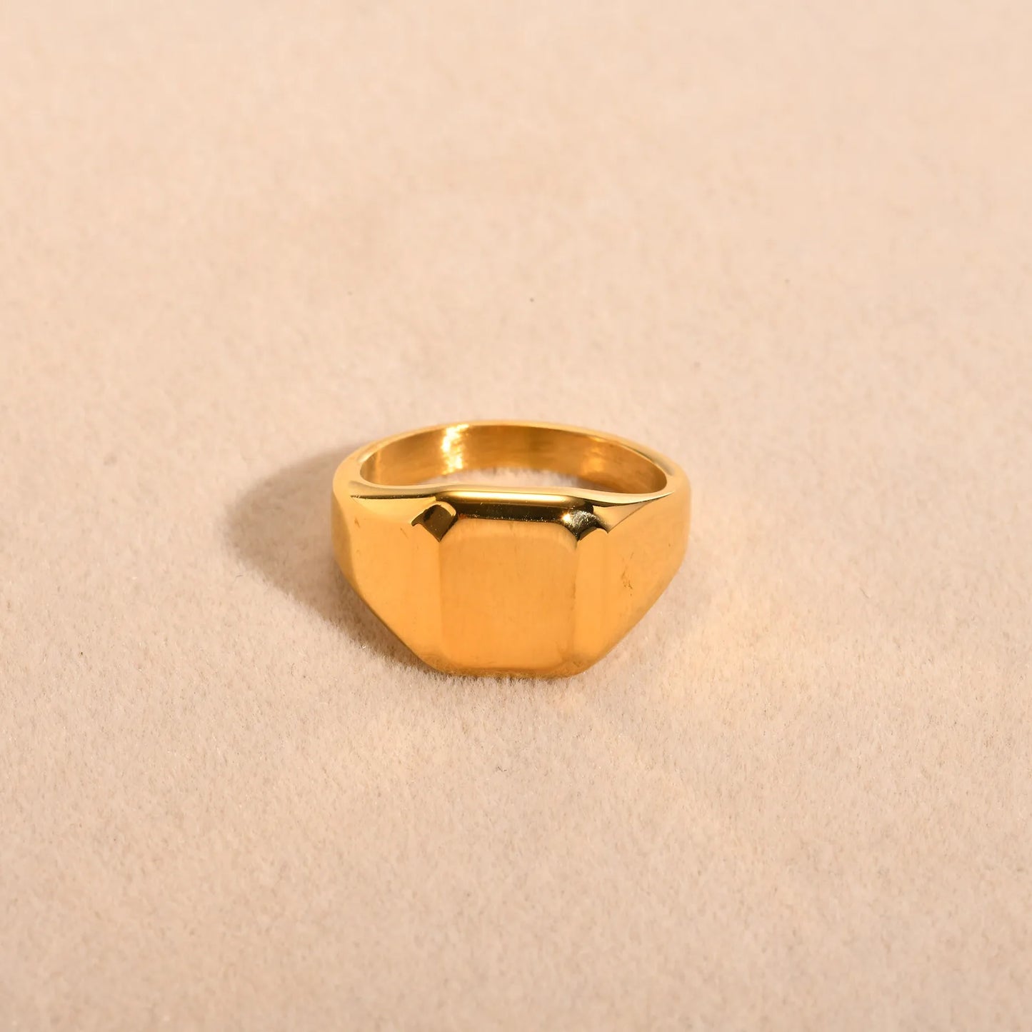 18K Gold Plated Square Signet Ring