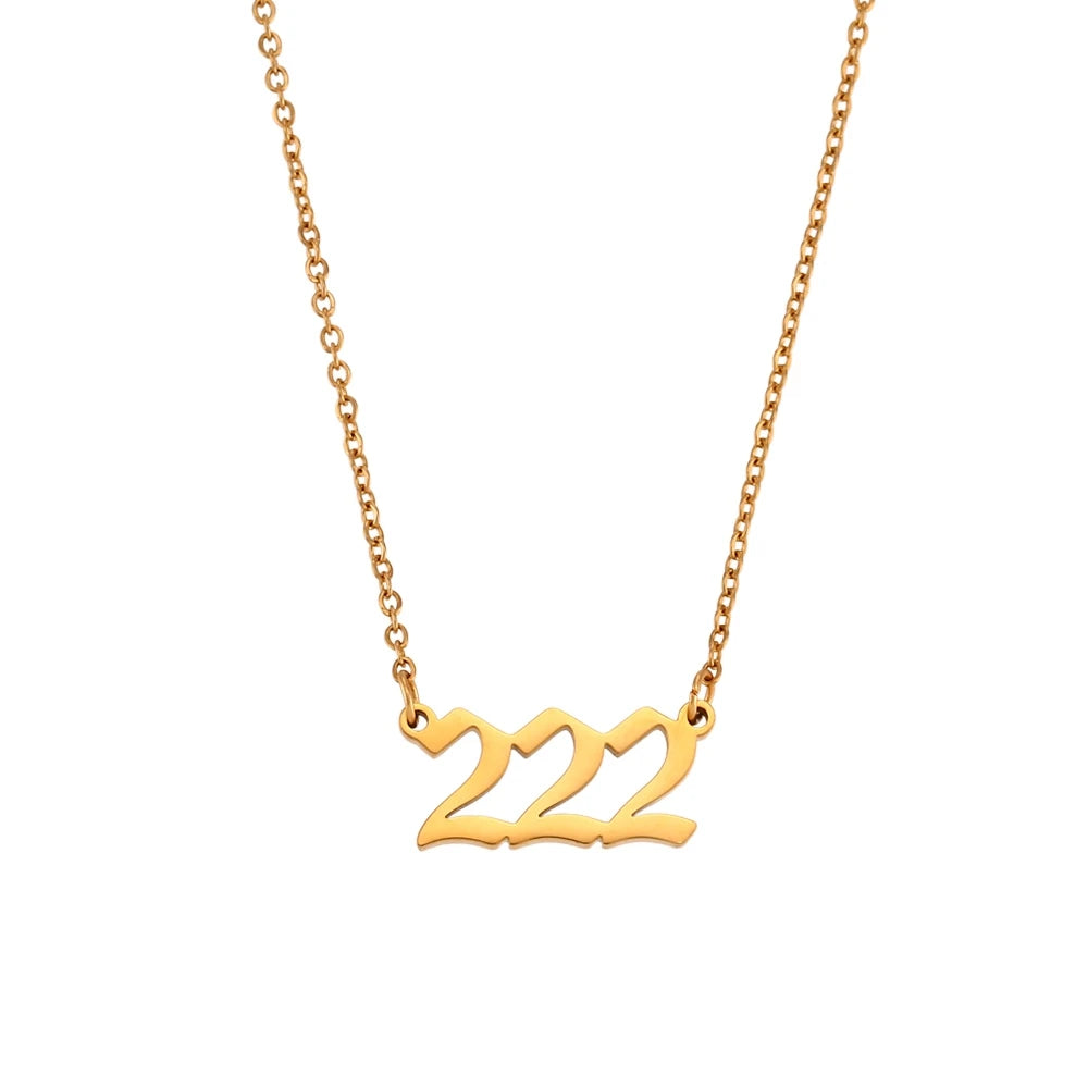 Gold Plated Angel Number Necklace