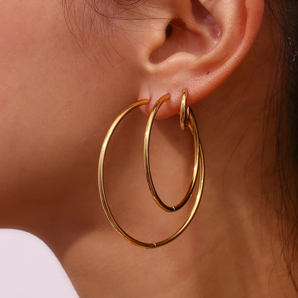 14k Gold Plated Hoop Earrings