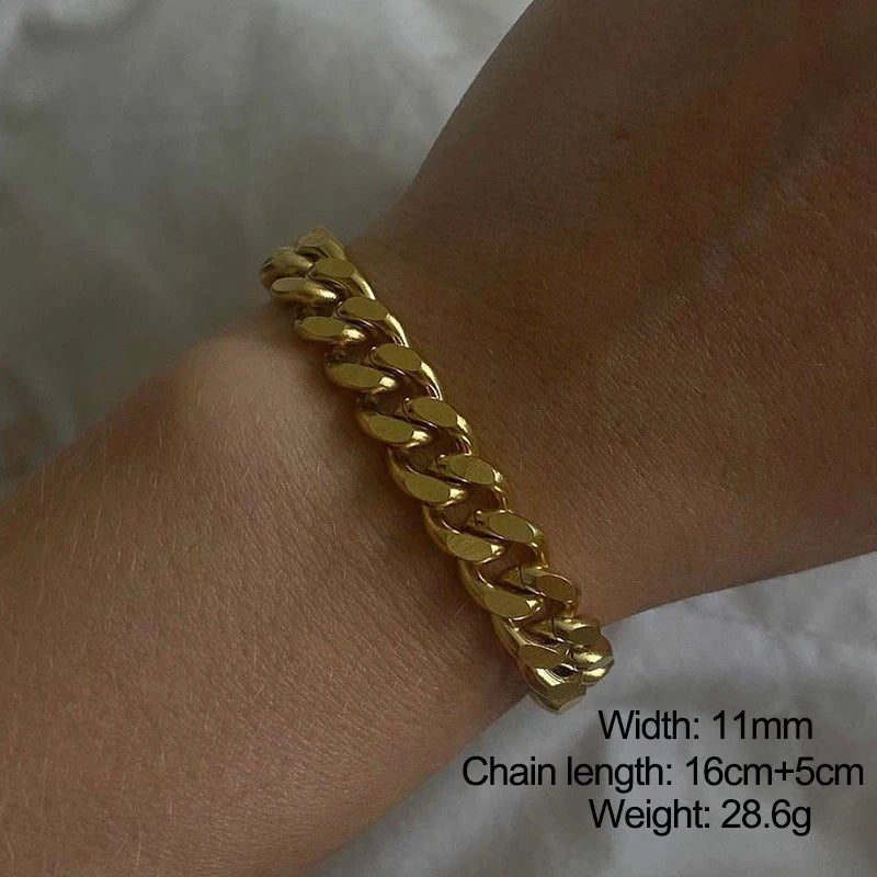 18k Gold Plated Cuban Chain Bracelets